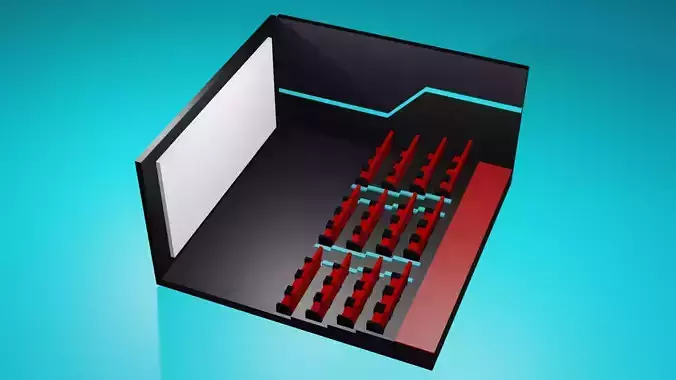 Auditorium Hall -  Cinema Seating 3D model