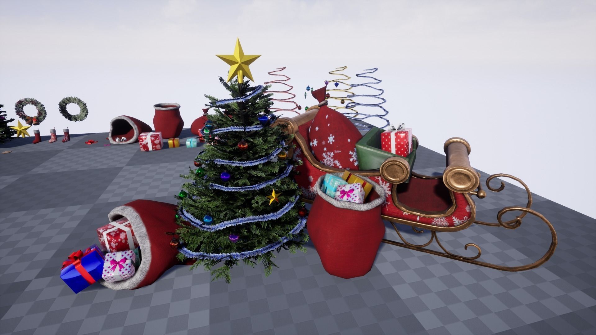 Christmas pack Low-poly 3D model_11