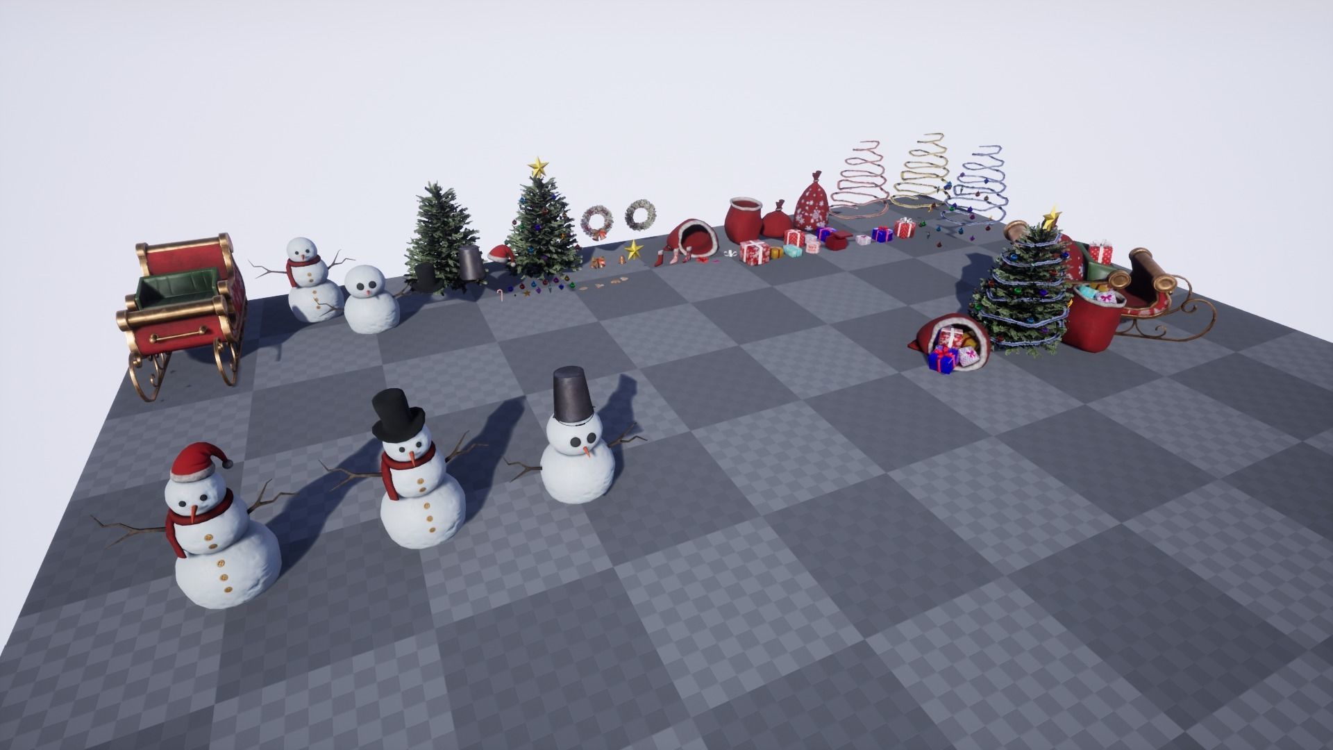 Christmas pack Low-poly 3D model_7