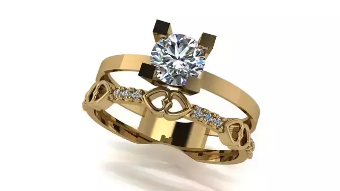 Ring wedding ring two in one engagement assembled 56