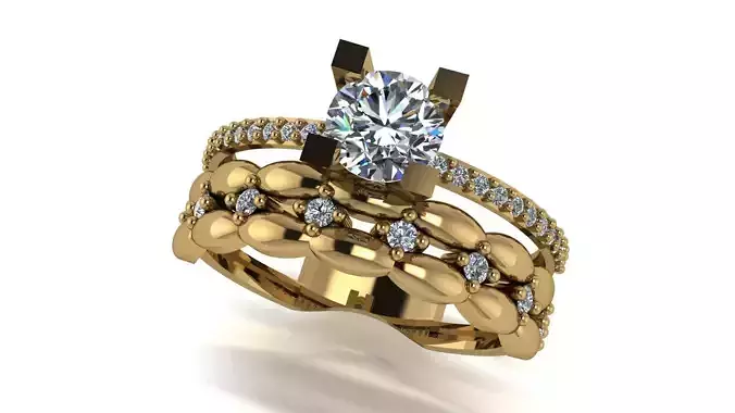 Ring wedding ring two in one engagement assembled 58