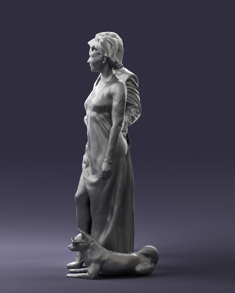 Businessman with woman in red dress and dog 0144 3D Print Ready 3D print model_25