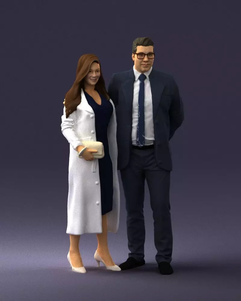 000344 Elegant Couple in Formal Attire 3dp 3D print model
