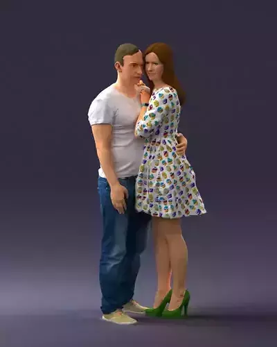 000086 Romantic Couple 1017 3dp