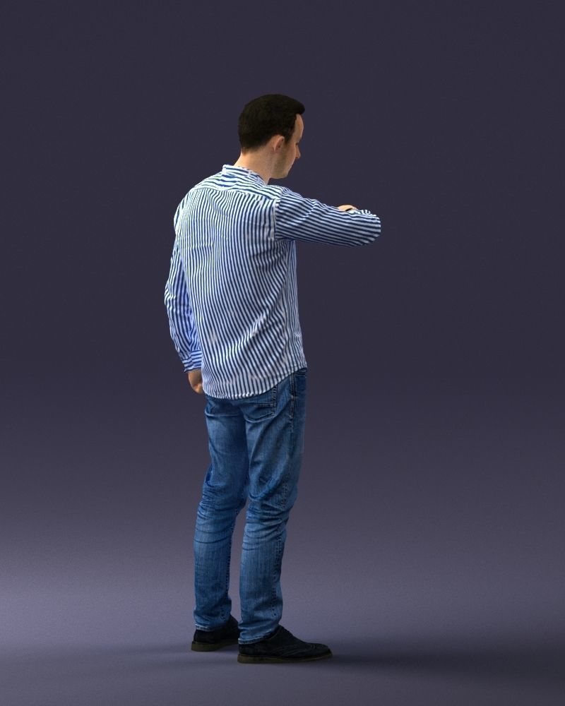 000129 Man Checking His Watch 0529 3D model_15