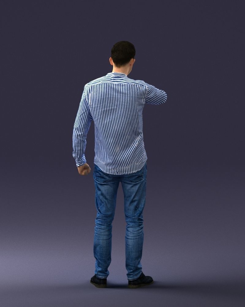 000129 Man Checking His Watch 0529 3D model_18