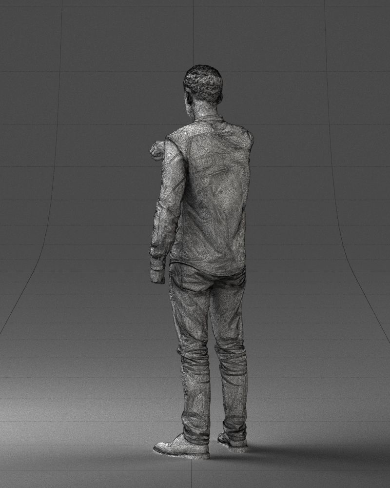 000129 Man Checking His Watch 0529 3D model_23