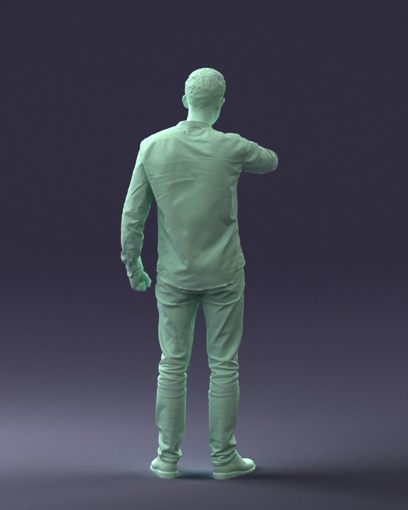 000129 Man Checking His Watch 0529 3D model_19