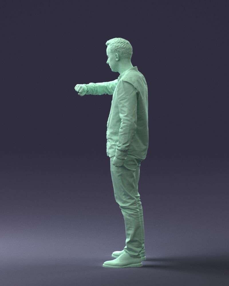 000129 Man Checking His Watch 0529 3D model_25