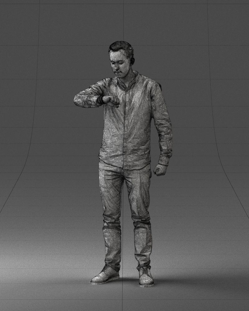 000129 Man Checking His Watch 0529 3D model_35