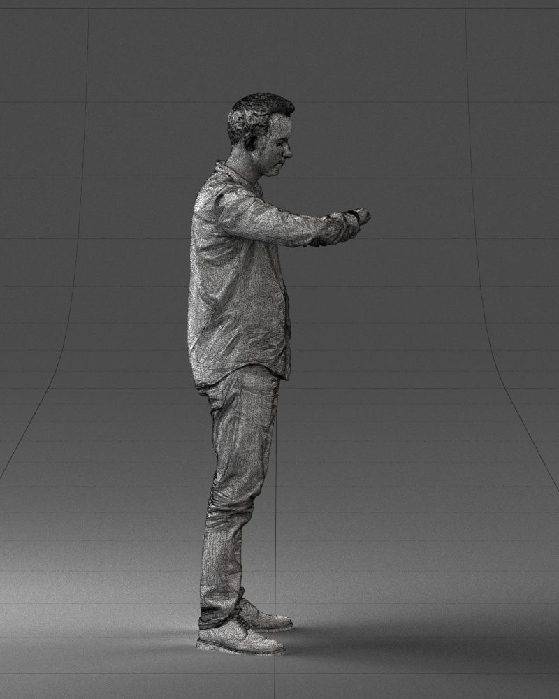 000129 Man Checking His Watch 0529 3D model_14