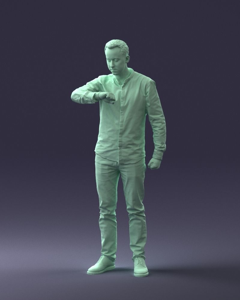 000129 Man Checking His Watch 0529 3D model_34