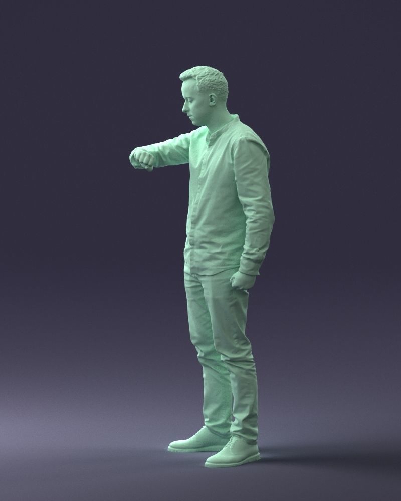 000129 Man Checking His Watch 0529 3D model_28