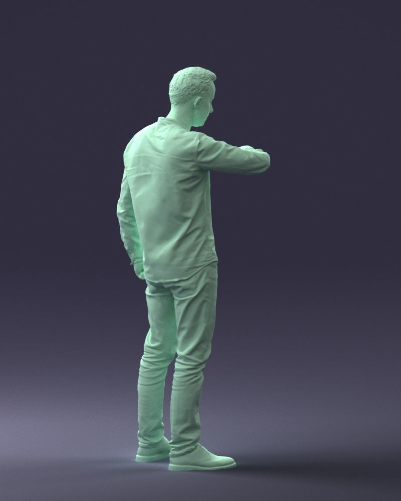 000129 Man Checking His Watch 0529 3D model_16