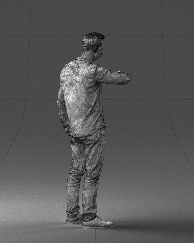 000129 Man Checking His Watch 0529 3D model_17