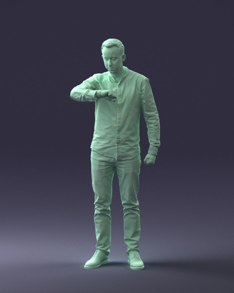 000129 Man Checking His Watch 0529 3D model_37