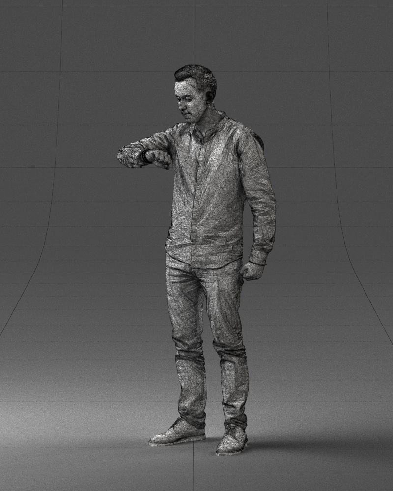 000129 Man Checking His Watch 0529 3D model_32