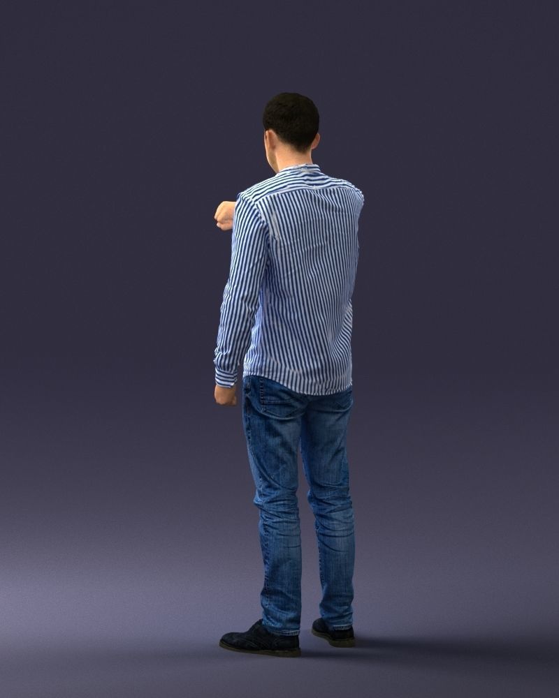 000129 Man Checking His Watch 0529 3D model_21