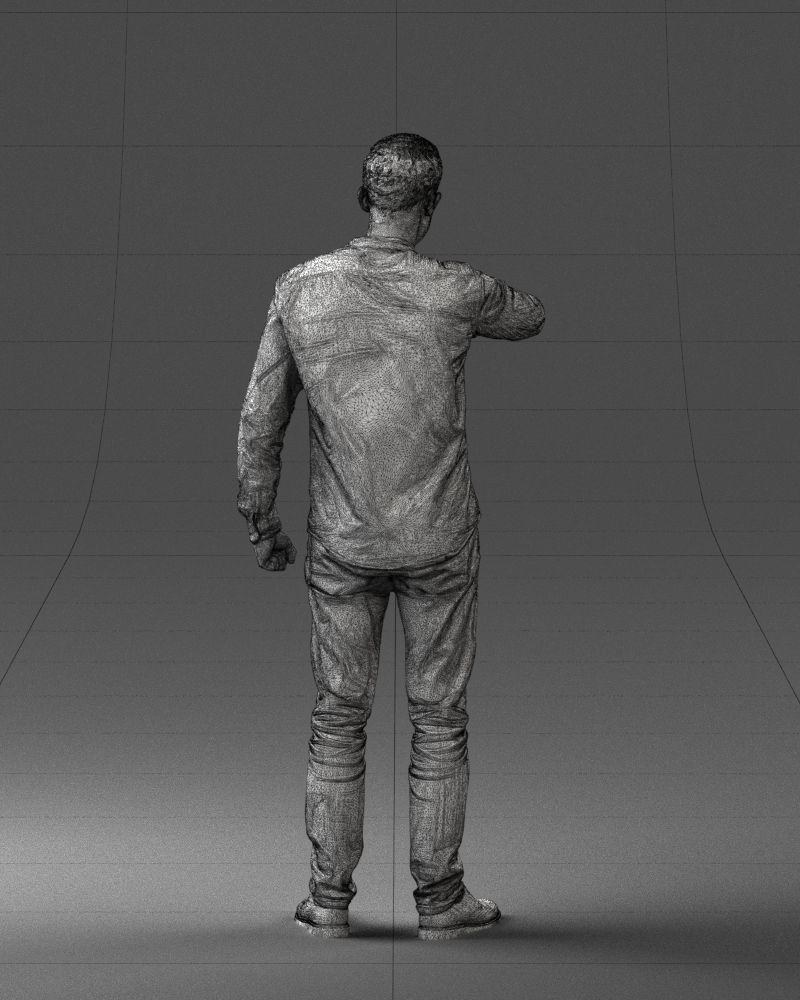 000129 Man Checking His Watch 0529 3D model_20