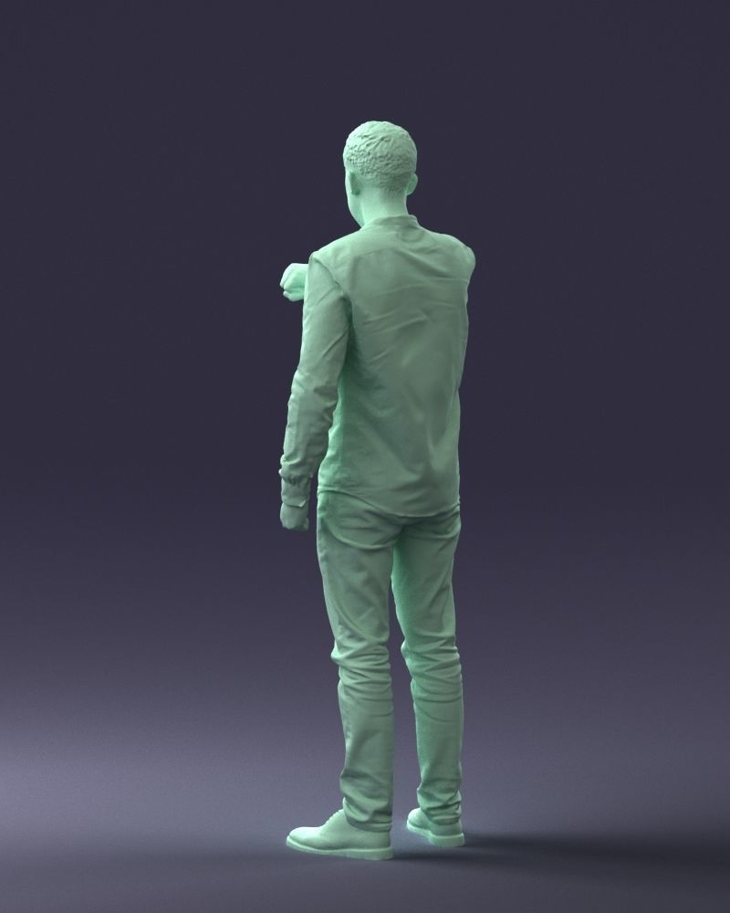 000129 Man Checking His Watch 0529 3D model_22