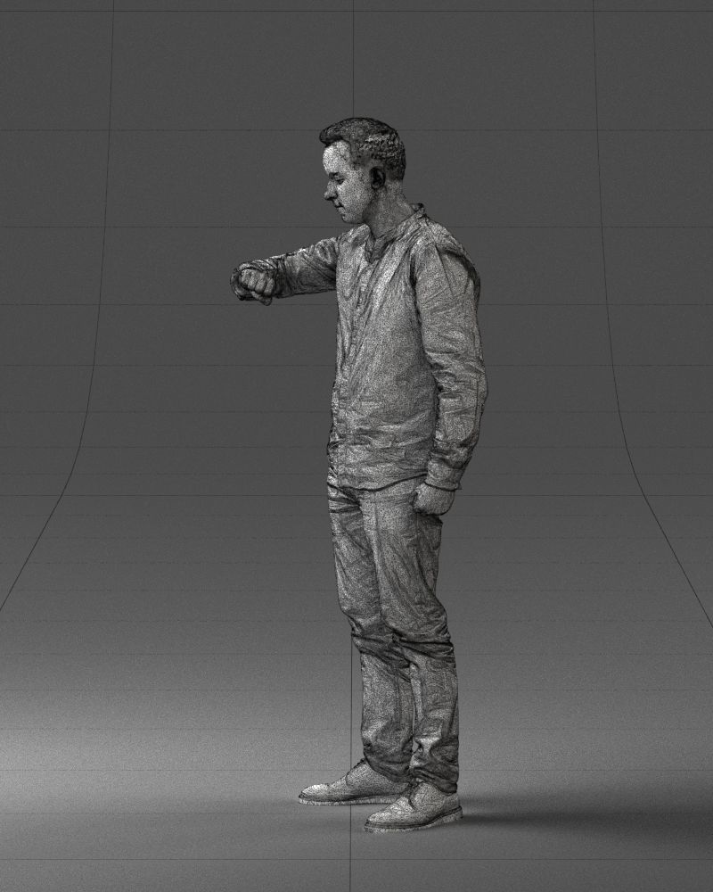 000129 Man Checking His Watch 0529 3D model_29