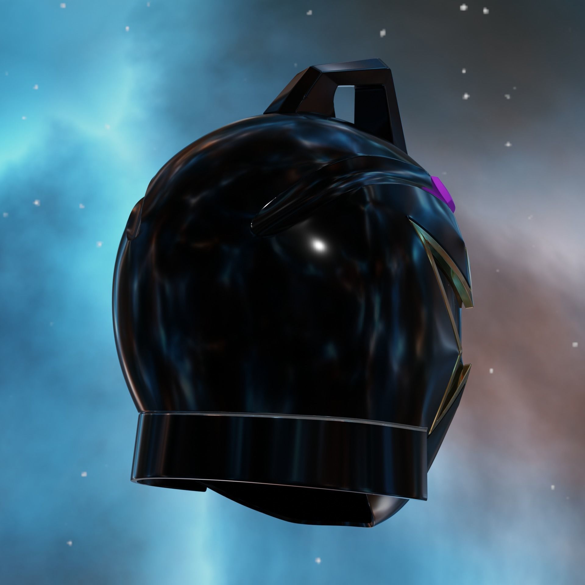 Dino Thunder Black Ranger Helmet 3D print model_3