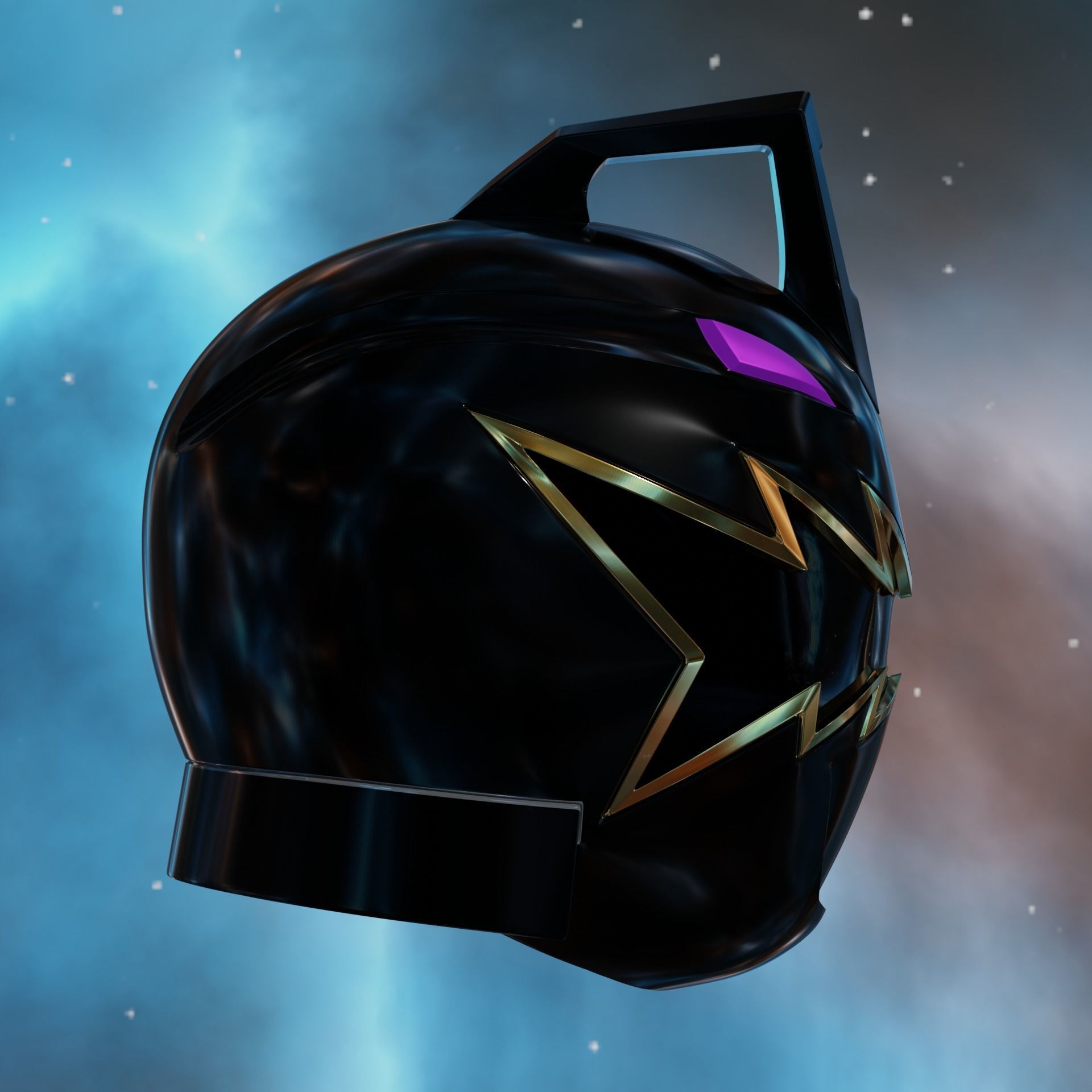 Dino Thunder Black Ranger Helmet 3D print model_2