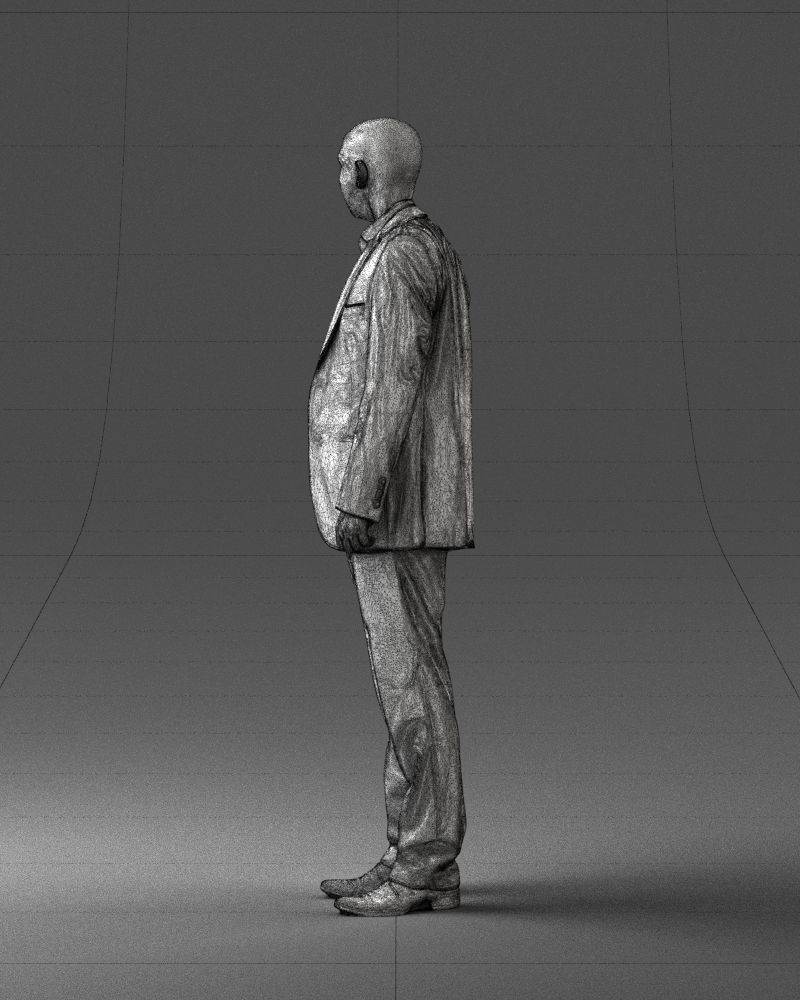 Cheerful bald man in business suit 0309 3D model_23
