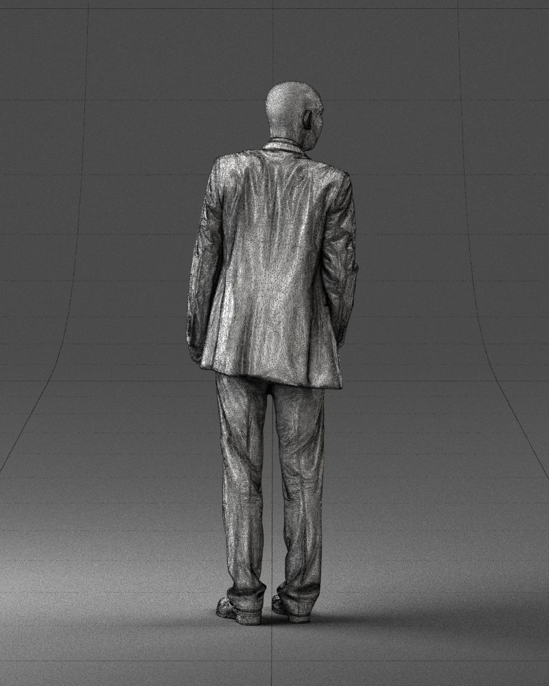 Cheerful bald man in business suit 0309 3D model_17