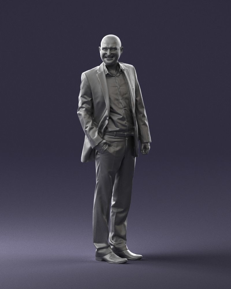 Cheerful bald man in business suit 0309 3D model_34