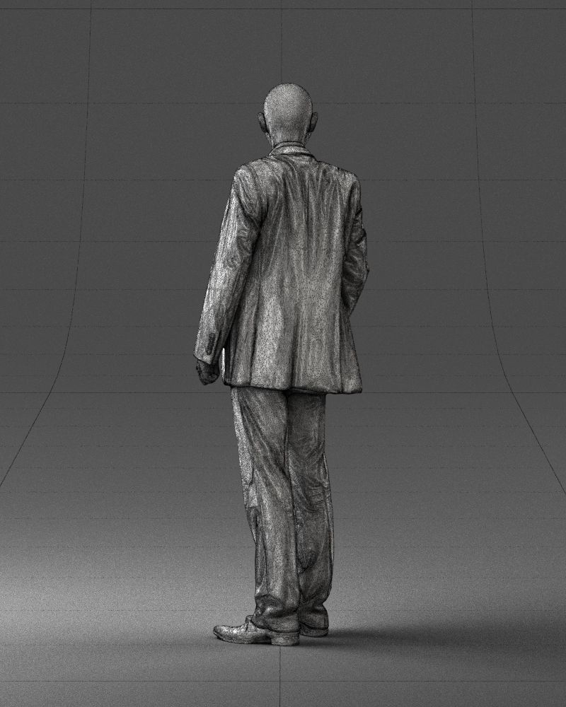 Cheerful bald man in business suit 0309 3D model_20