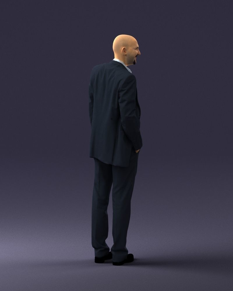 Cheerful bald man in business suit 0309 3D model_12