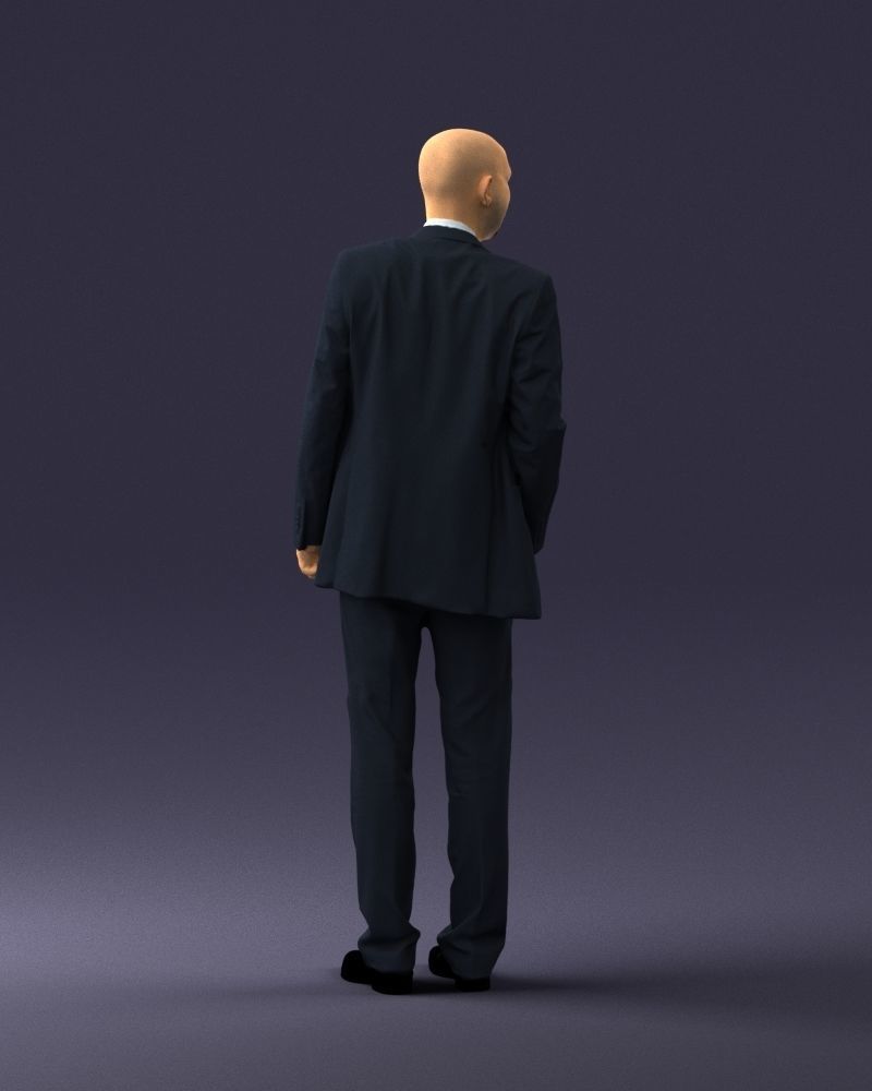 Cheerful bald man in business suit 0309 3D model_15