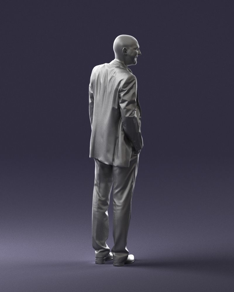 Cheerful bald man in business suit 0309 3D model_13
