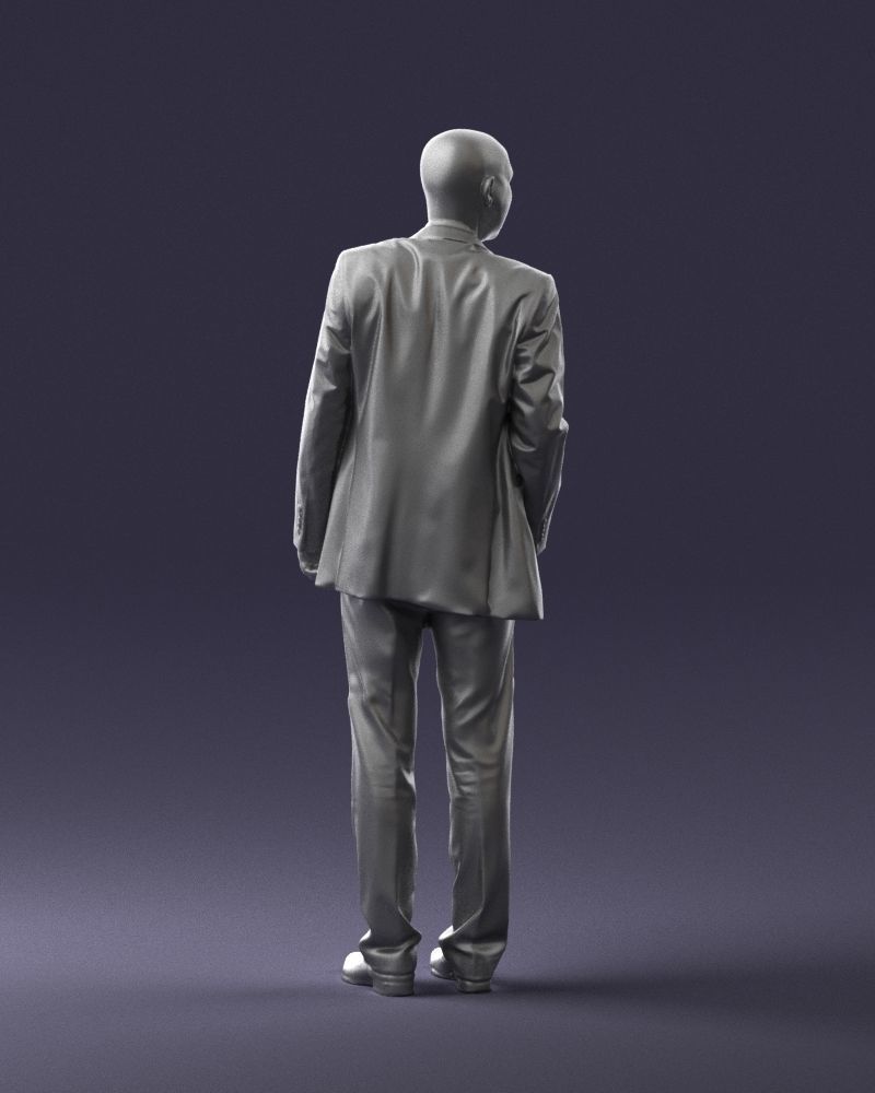 Cheerful bald man in business suit 0309 3D model_16