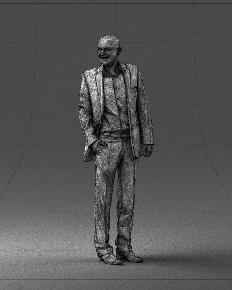 Cheerful bald man in business suit 0309 3D model_32