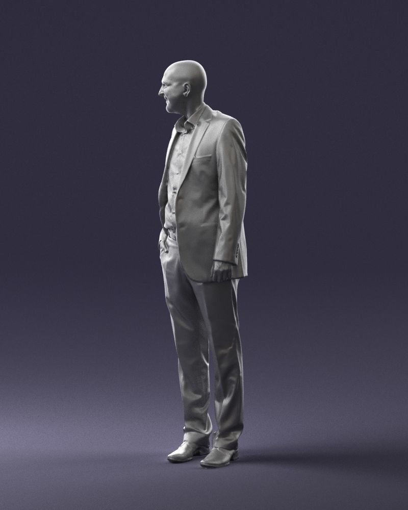Cheerful bald man in business suit 0309 3D model_25