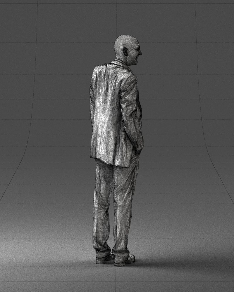 Cheerful bald man in business suit 0309 3D model_14