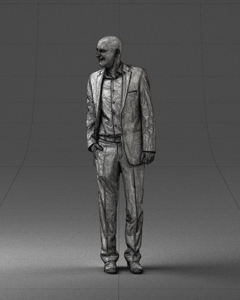 Cheerful bald man in business suit 0309 3D model_29