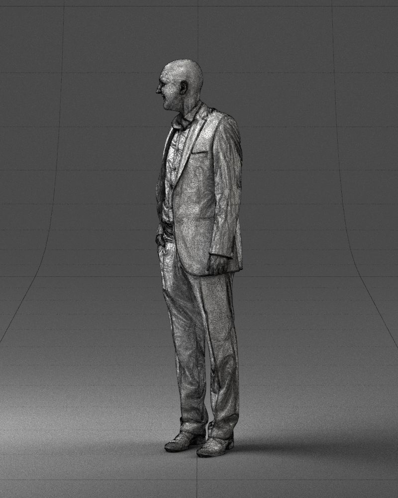 Cheerful bald man in business suit 0309 3D model_26