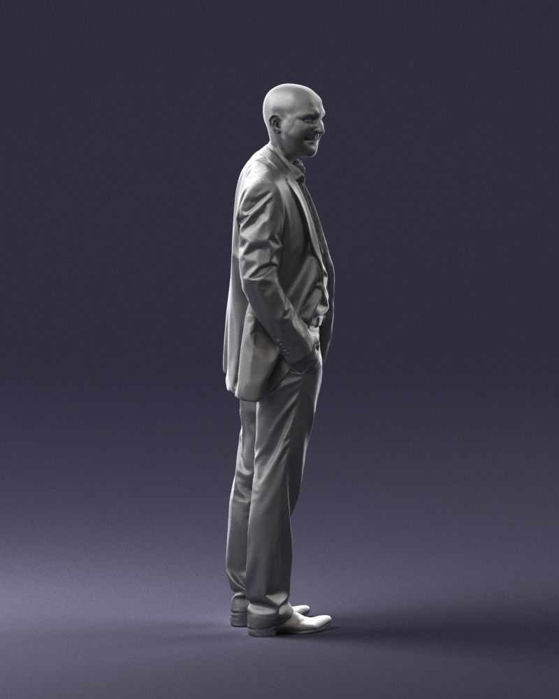 Cheerful bald man in business suit 0309 3D model_10