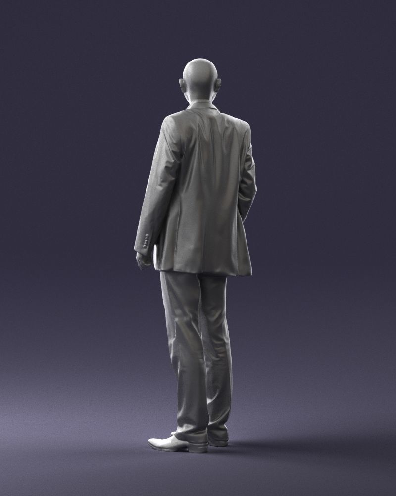 Cheerful bald man in business suit 0309 3D model_19