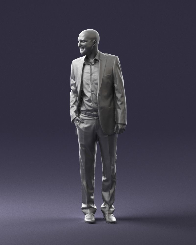 Cheerful bald man in business suit 0309 3D model_28