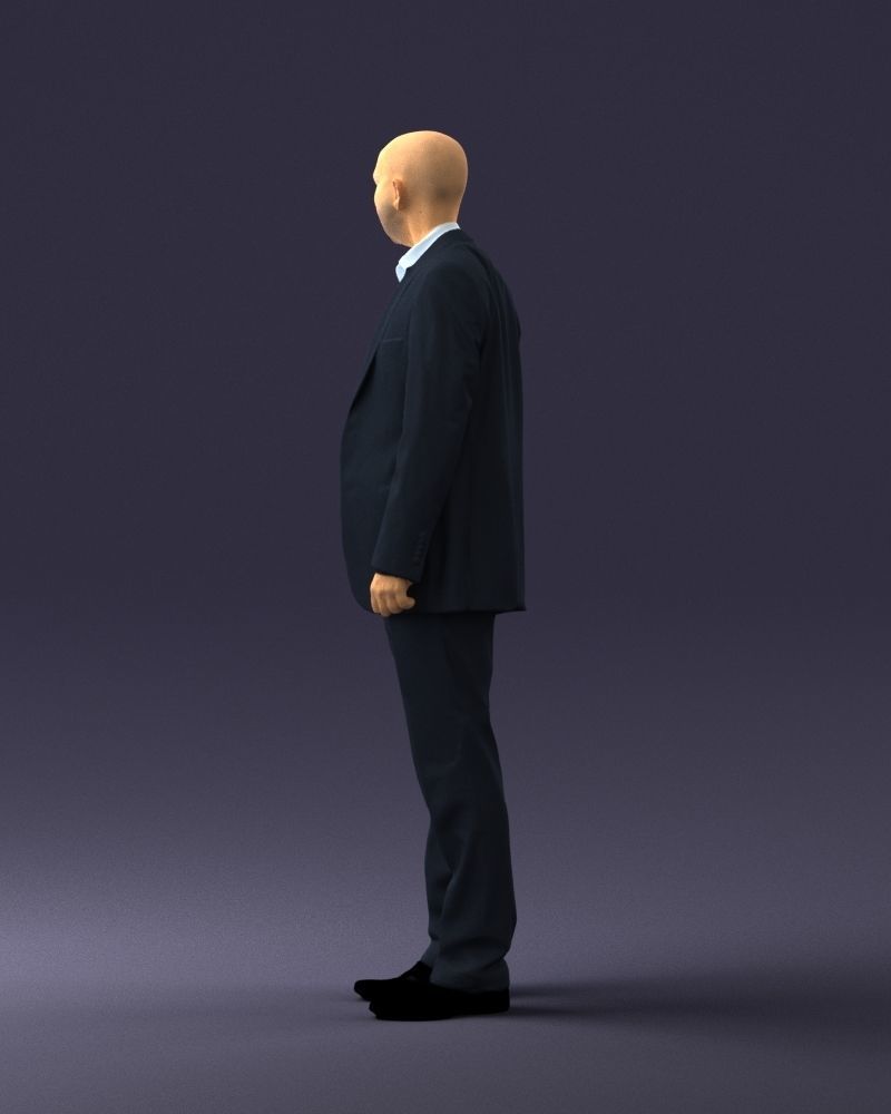Cheerful bald man in business suit 0309 3D model_21