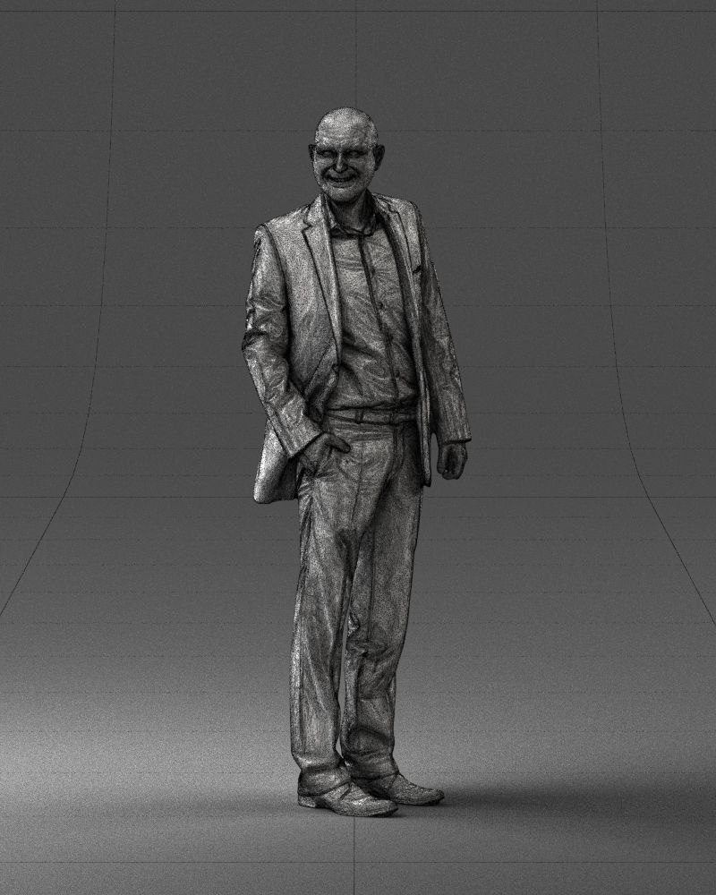 Cheerful bald man in business suit 0309 3D Print Ready 3D print model_35