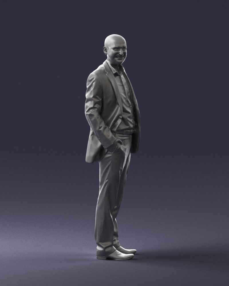 Cheerful bald man in business suit 0309 3D Print Ready 3D print model_7