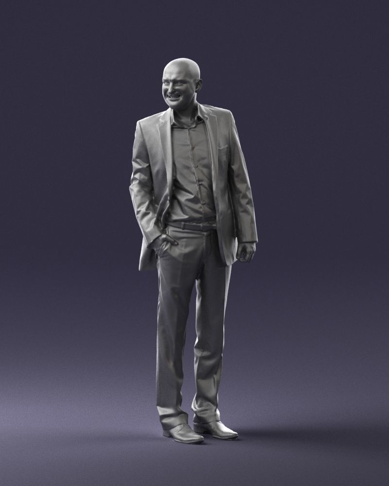 Cheerful bald man in business suit 0309 3D Print Ready 3D print model_31