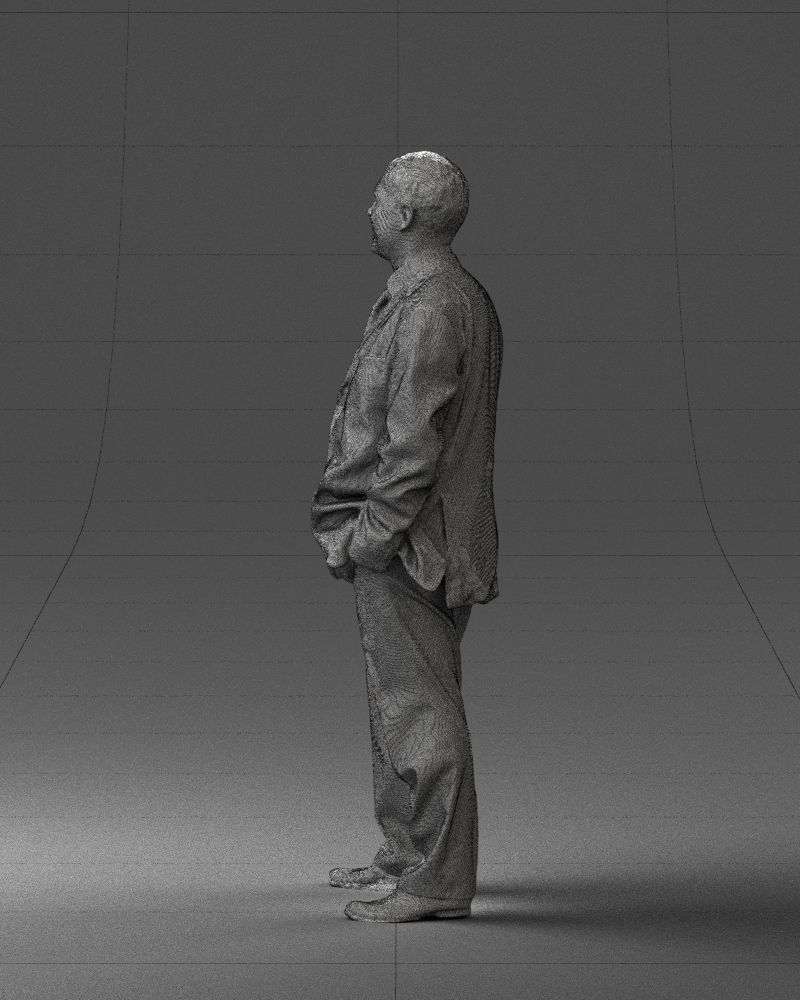 Cheerful man dark suit 0662 3D model_14