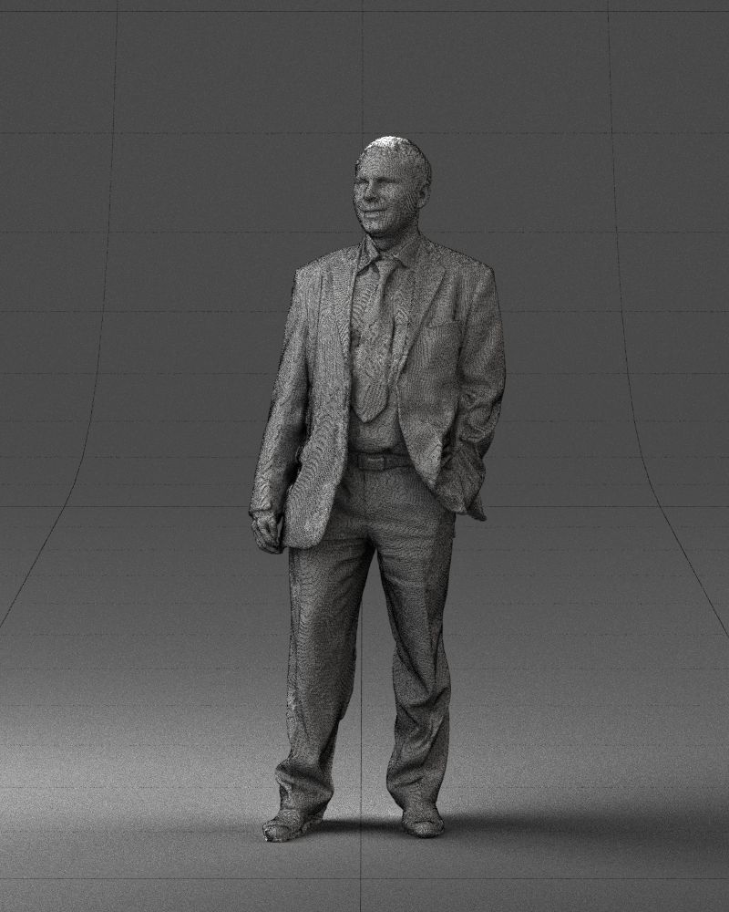 Cheerful man dark suit 0662 3D model_5