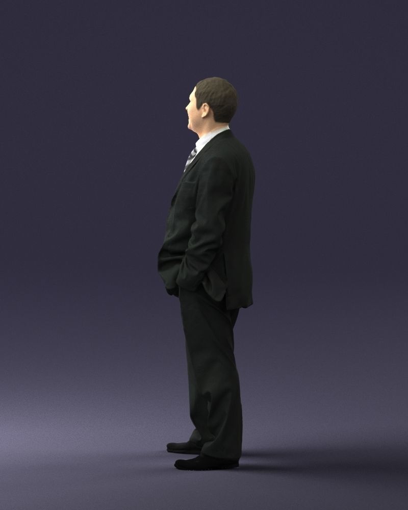 Cheerful man dark suit 0662 3D model_12
